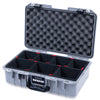 Pelican 1485 Air Case, Silver with Black Handle & TSA Locking Latches TrekPak Divider System with Convoluted Lid Foam ColorCase 014850-0020-180-L10