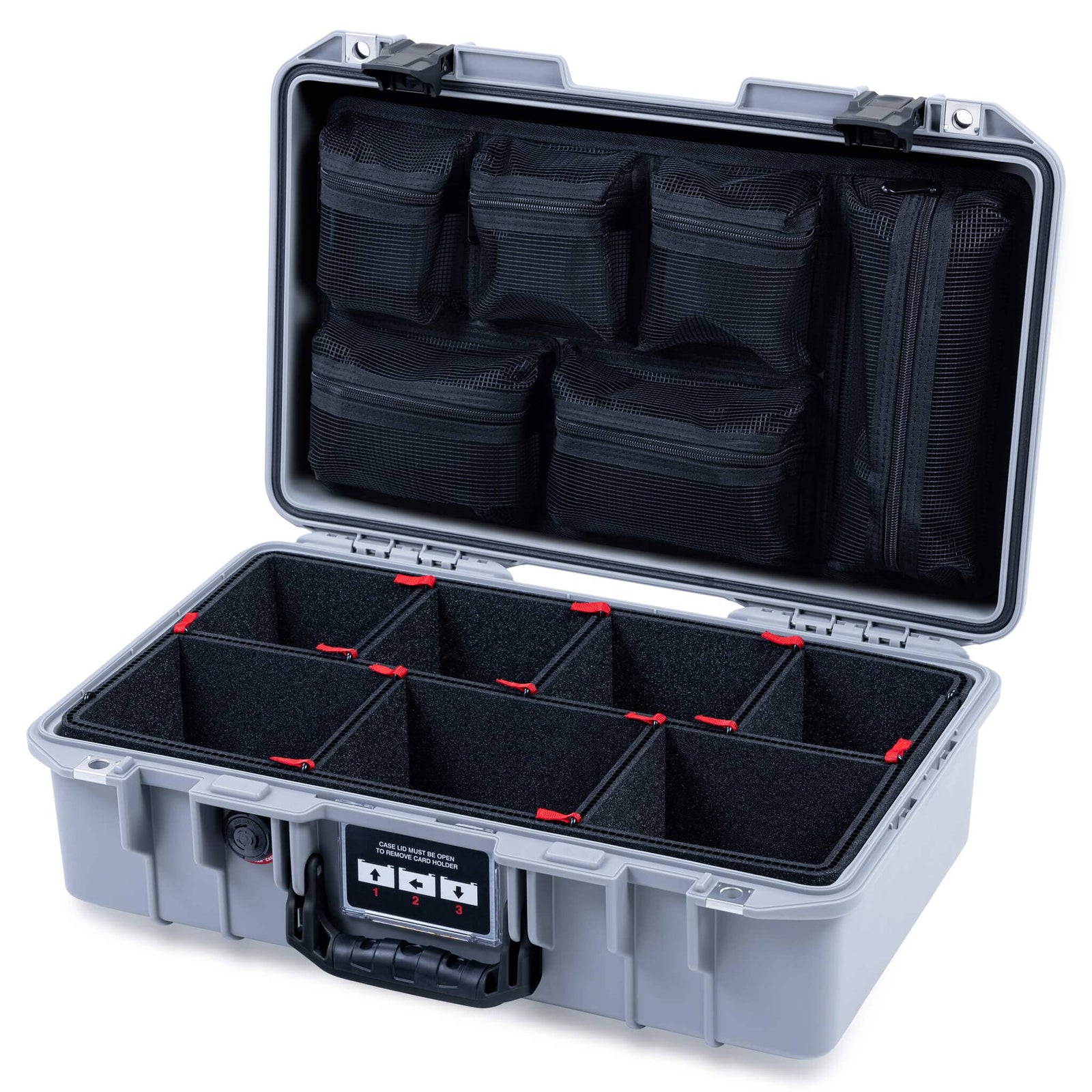 Pelican 1485 Air Case, Silver with Black Latches ColorCase 