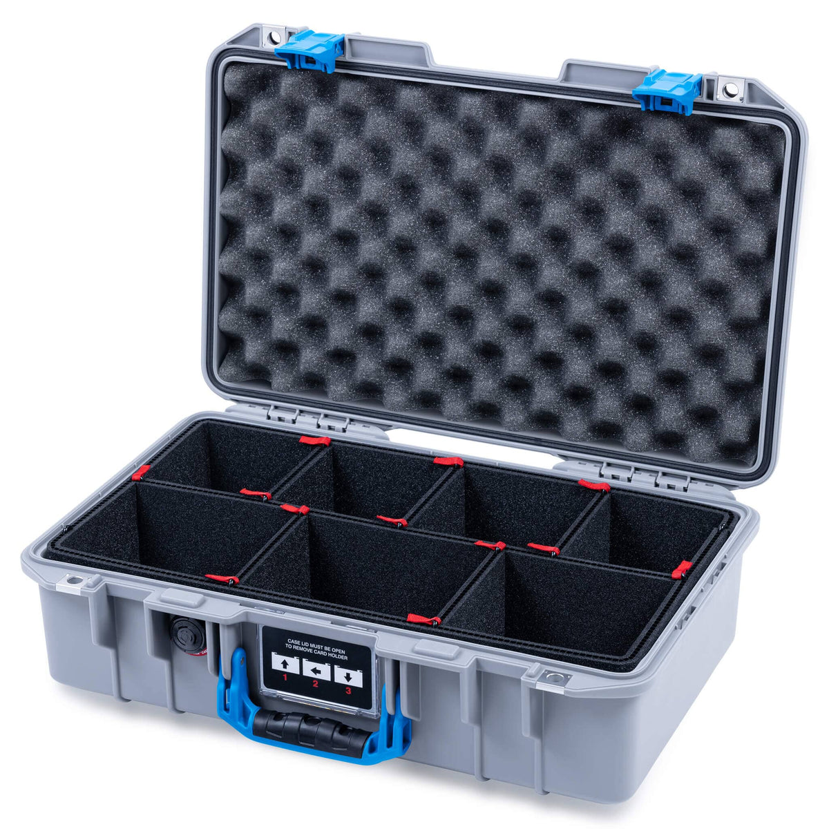 Pelican 1485 Air Case, Silver with Blue Latches ColorCase 
