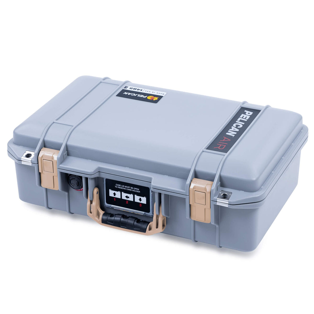Pelican 1485 Air Case, Silver with Desert Tan Handle &amp; Latches ColorCase 
