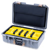 Pelican 1485 Air Case, Silver with Desert Tan Handle & Latches Yellow Padded Microfiber Dividers with Laptop Computer Lid Pouch ColorCase 014850-0210-180-311
