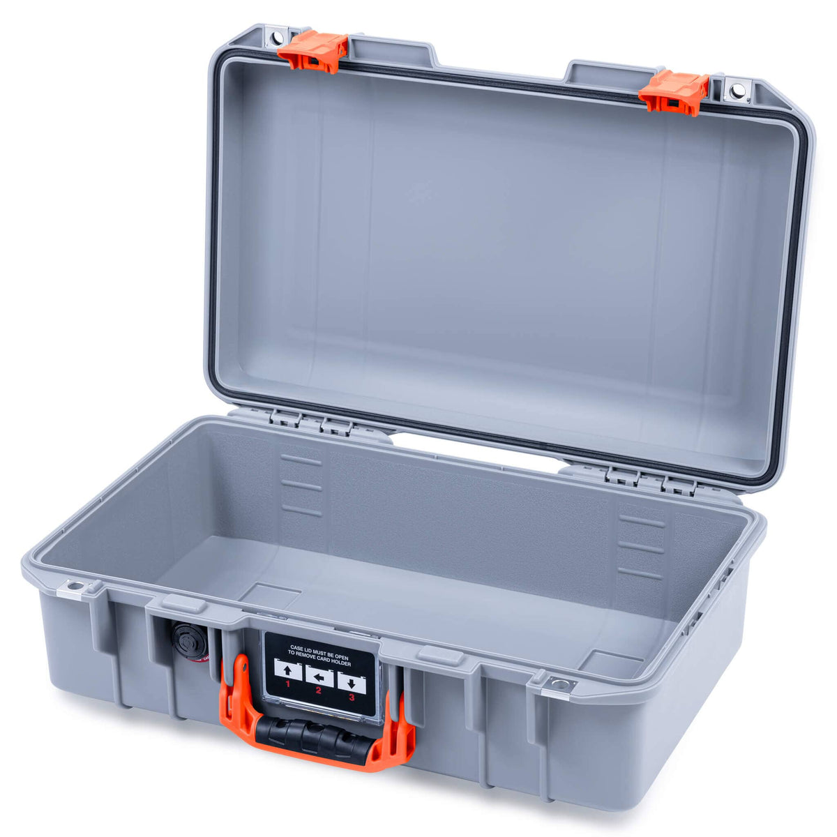 Pelican 1485 Air Case, Silver with Orange Latches None (Case Only) ColorCase 014850-0000-180-151