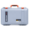 Pelican 1485 Air Case, Silver with Orange Latches ColorCase