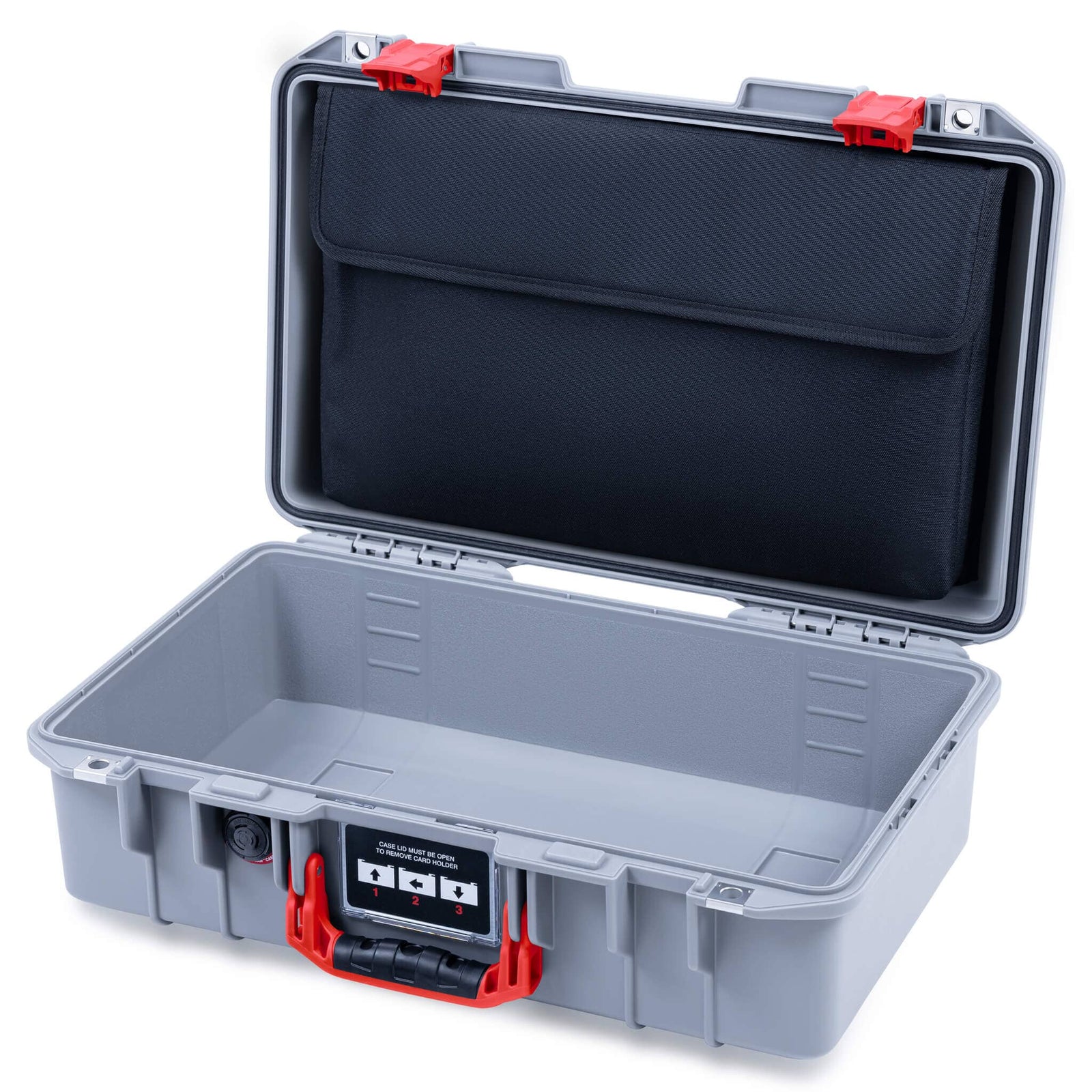 Pelican 1485 Air Case, Silver with Red Latches ColorCase 