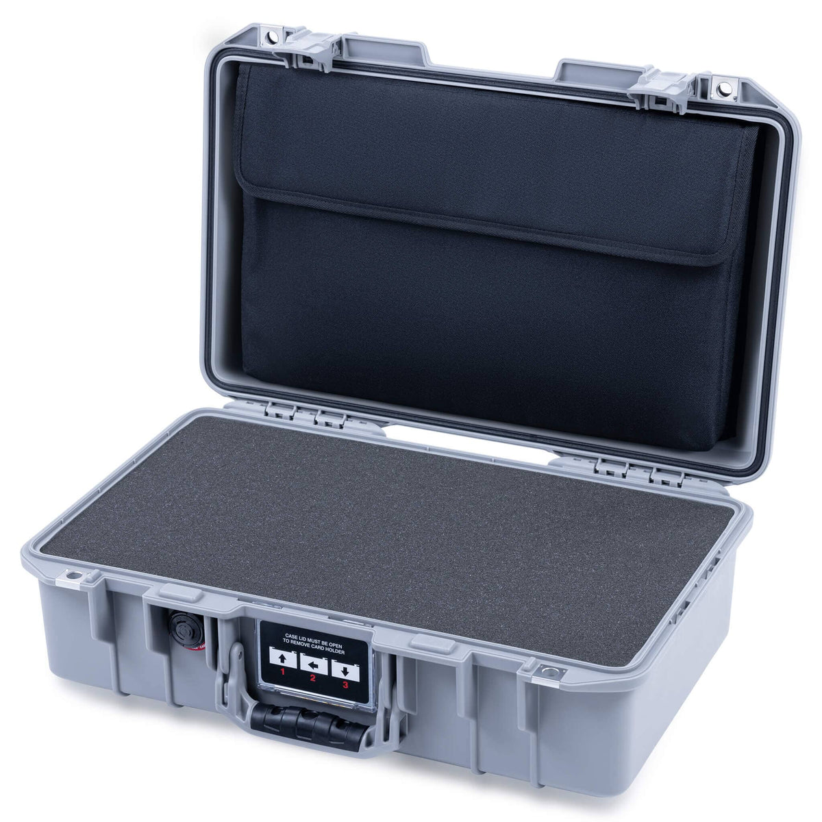 Pelican 1485 Air Case, Silver Pick &amp; Pluck Foam with Convolute Lid Foam ColorCase 014850-0001-180-181