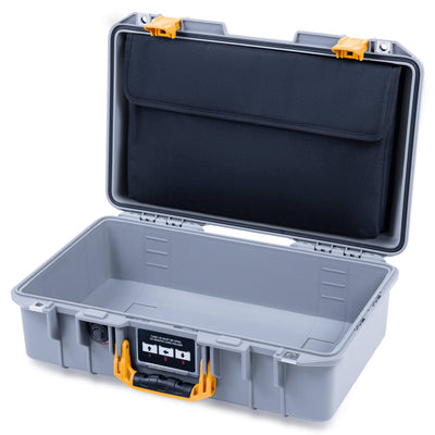 Pelican 1485 Air Case, Silver with Yellow Latches ColorCase