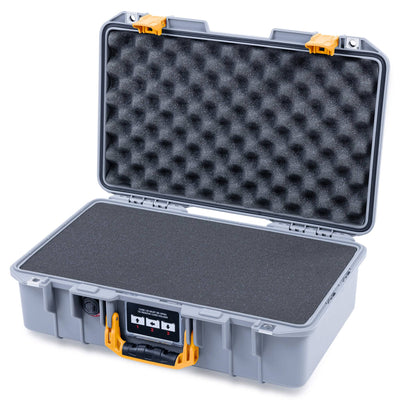 Pelican 1485 Air Case, Silver with Yellow Latches Pick & Pluck Foam with Convolute Lid Foam ColorCase 014850-0001-180-241