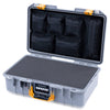 Pelican 1485 Air Case, Silver with Yellow Latches ColorCase
