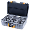 Pelican 1485 Air Case, Silver with Yellow Latches ColorCase