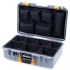 Pelican 1485 Air Case, Silver with Yellow Latches ColorCase