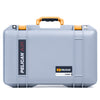 Pelican 1485 Air Case, Silver with Yellow Latches ColorCase