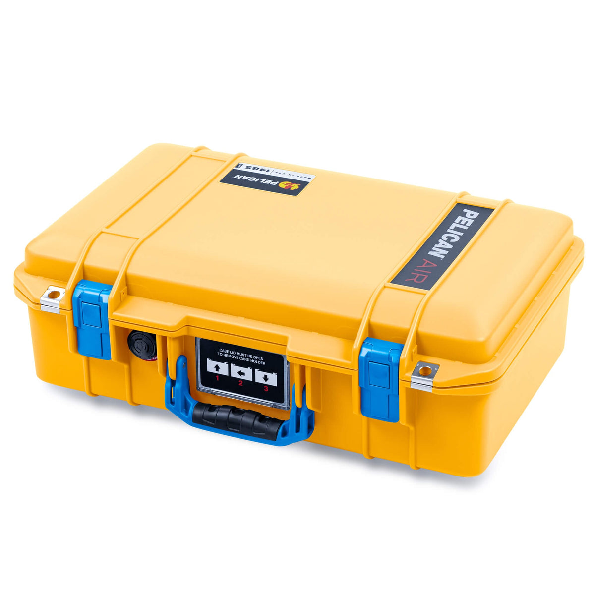 Pelican 1485 Air Case, Yellow with Blue Latches ColorCase 