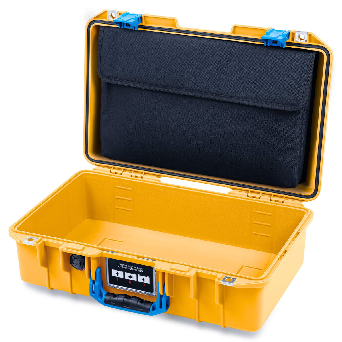 Pelican 1485 Air Case, Yellow with Blue Latches ColorCase 