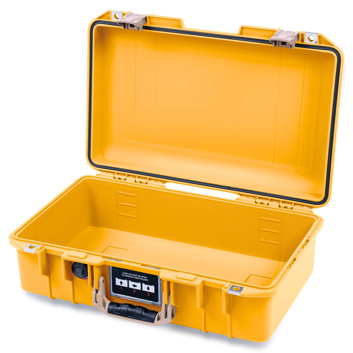 Pelican 1485 Air Case, Yellow with Desert Tan Handle &amp; Latches None (Case Only) ColorCase 014850-0000-240-311
