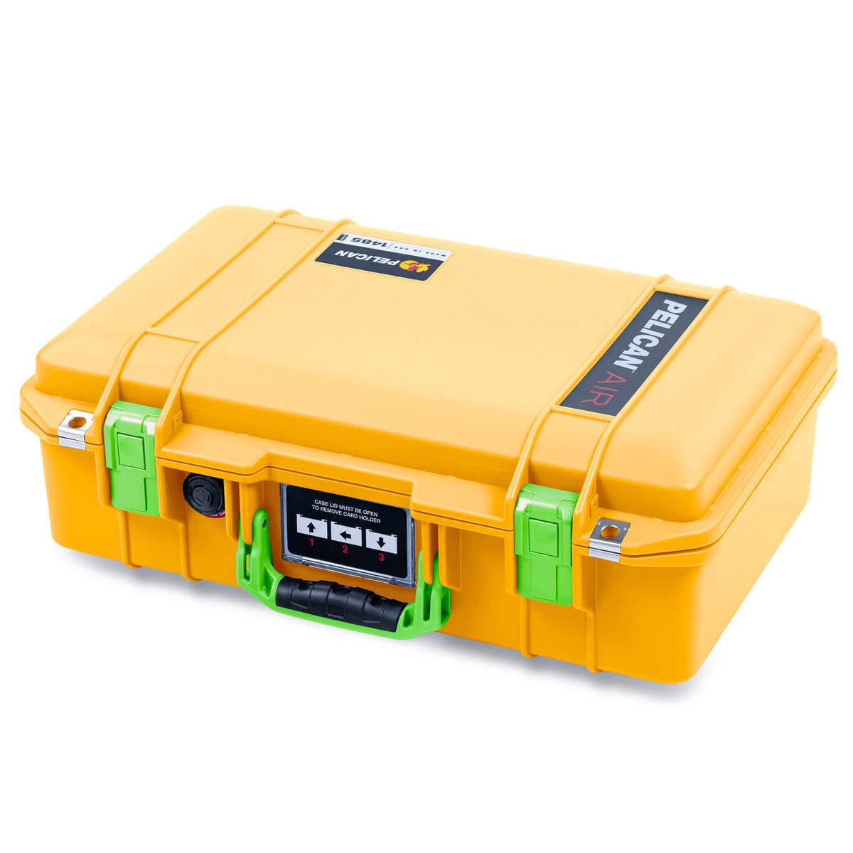 Pelican 1485 Air Case, Yellow with Lime Green Latches ColorCase 