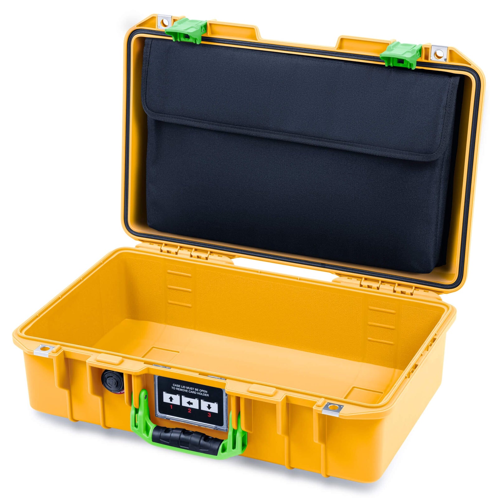 Pelican 1485 Air Case, Yellow with Lime Green Latches ColorCase 