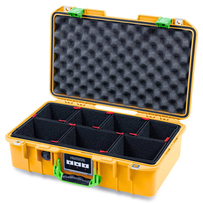 Pelican 1485 Air Case, Yellow with Lime Green Latches TrekPak Divider System with Convolute Lid Foam ColorCase 014850-0020-240-301