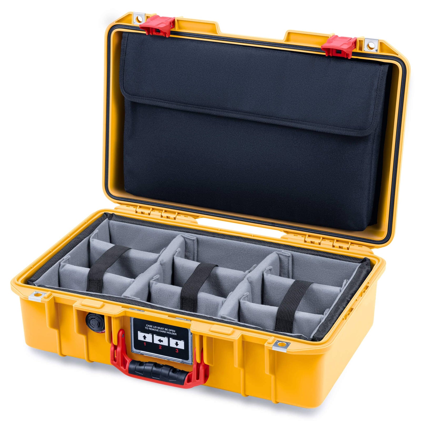Pelican 1485 Air Case, Yellow with Red Latches ColorCase 