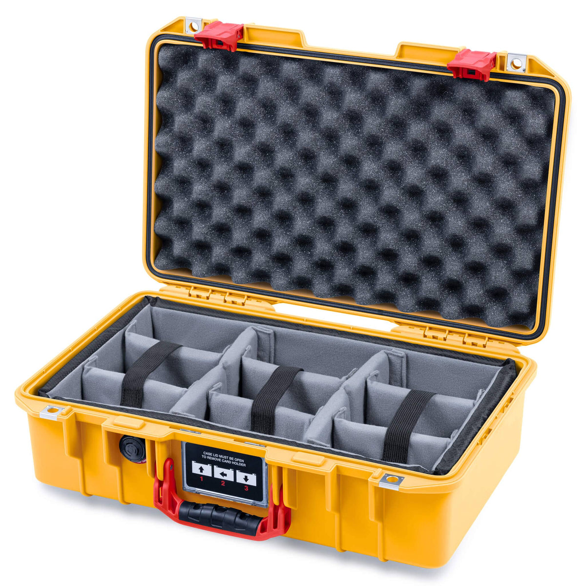 Pelican 1485 Air Case, Yellow with Red Latches ColorCase 