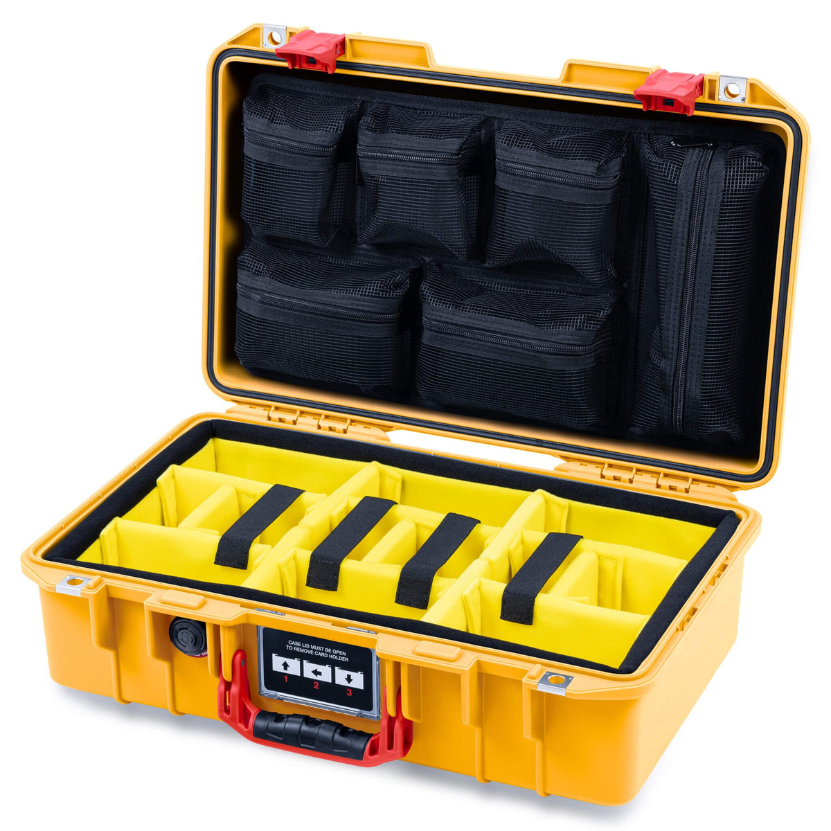 Pelican 1485 Air Case, Yellow with Red Latches ColorCase 