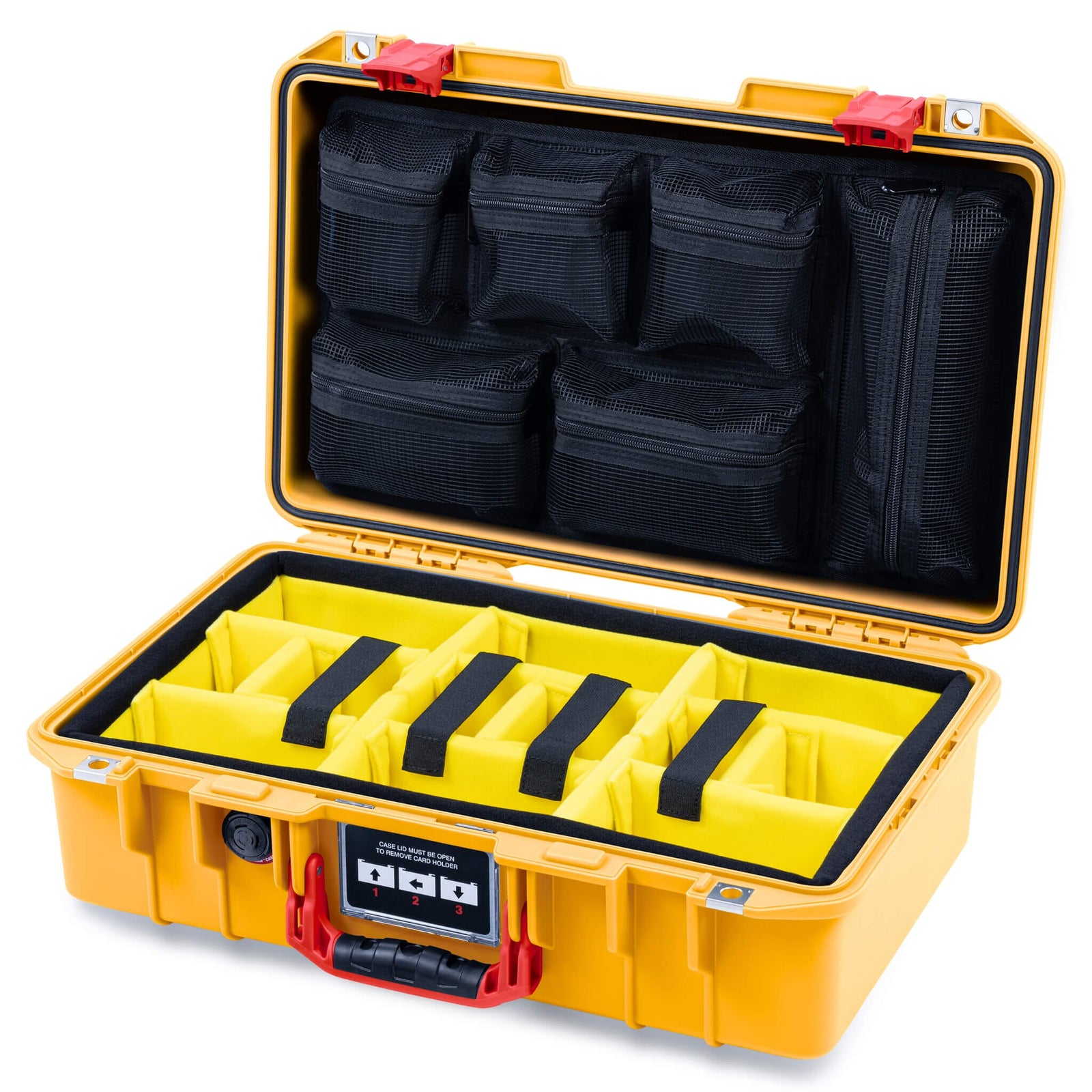 Pelican 1485 Air Case, Yellow with Red Latches ColorCase 