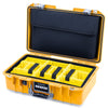 Pelican 1485 Air Case, Yellow with Silver Latches Yellow Padded Microfiber Dividers with Computer Pouch ColorCase 014850-0210-240-181
