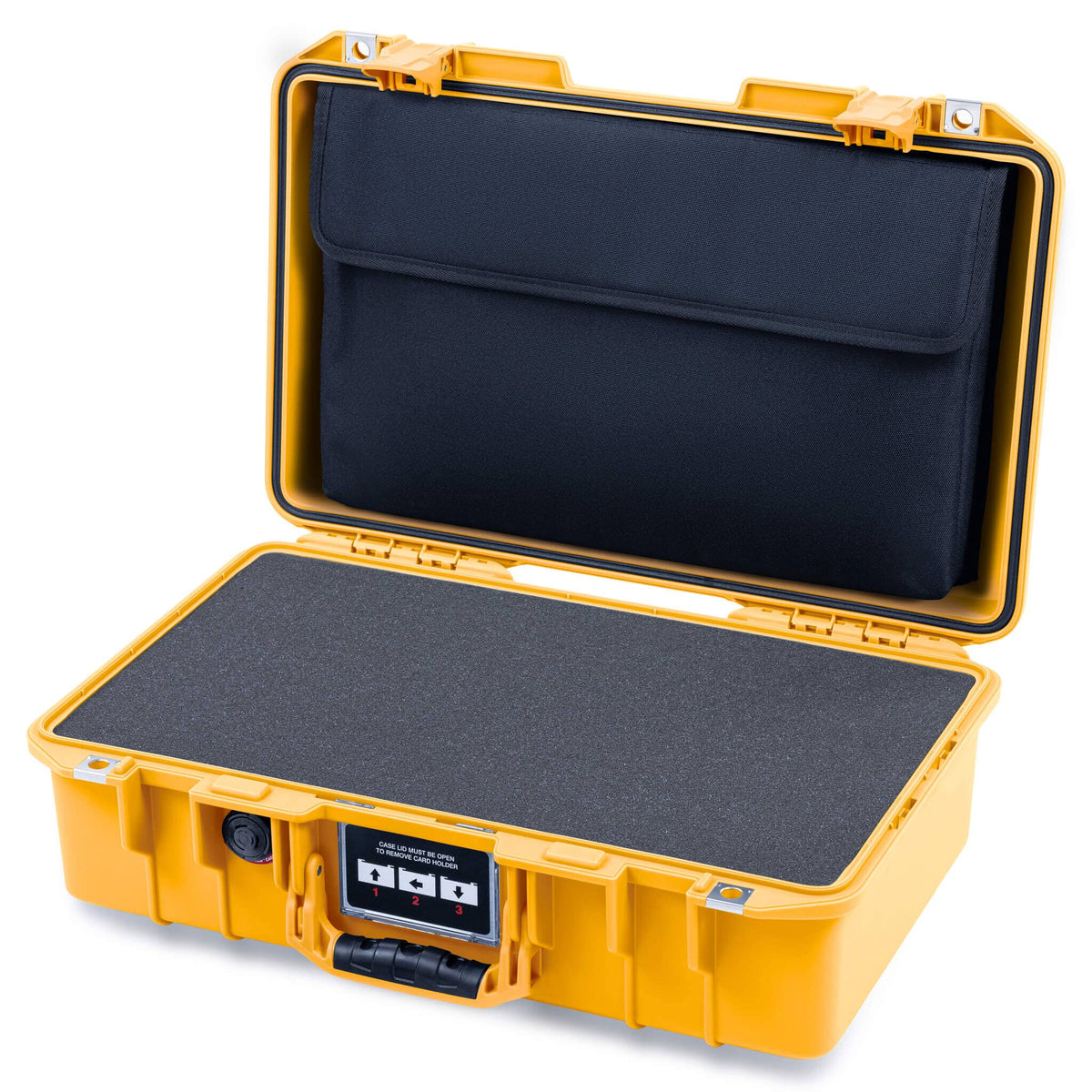 Pelican 1485 Air Case, Yellow Pick &amp; Pluck Foam with Computer Pouch ColorCase 014850-0201-240-241