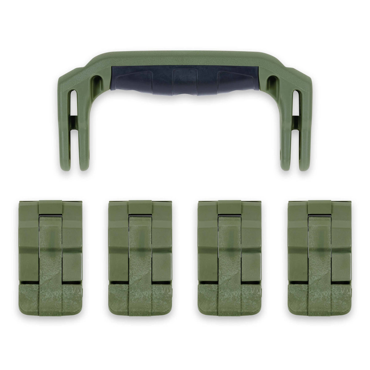 Pelican 1495 Replacement Handle &amp; Latches, OD Green (Set of 1 Handle, 4 Latches) ColorCase 