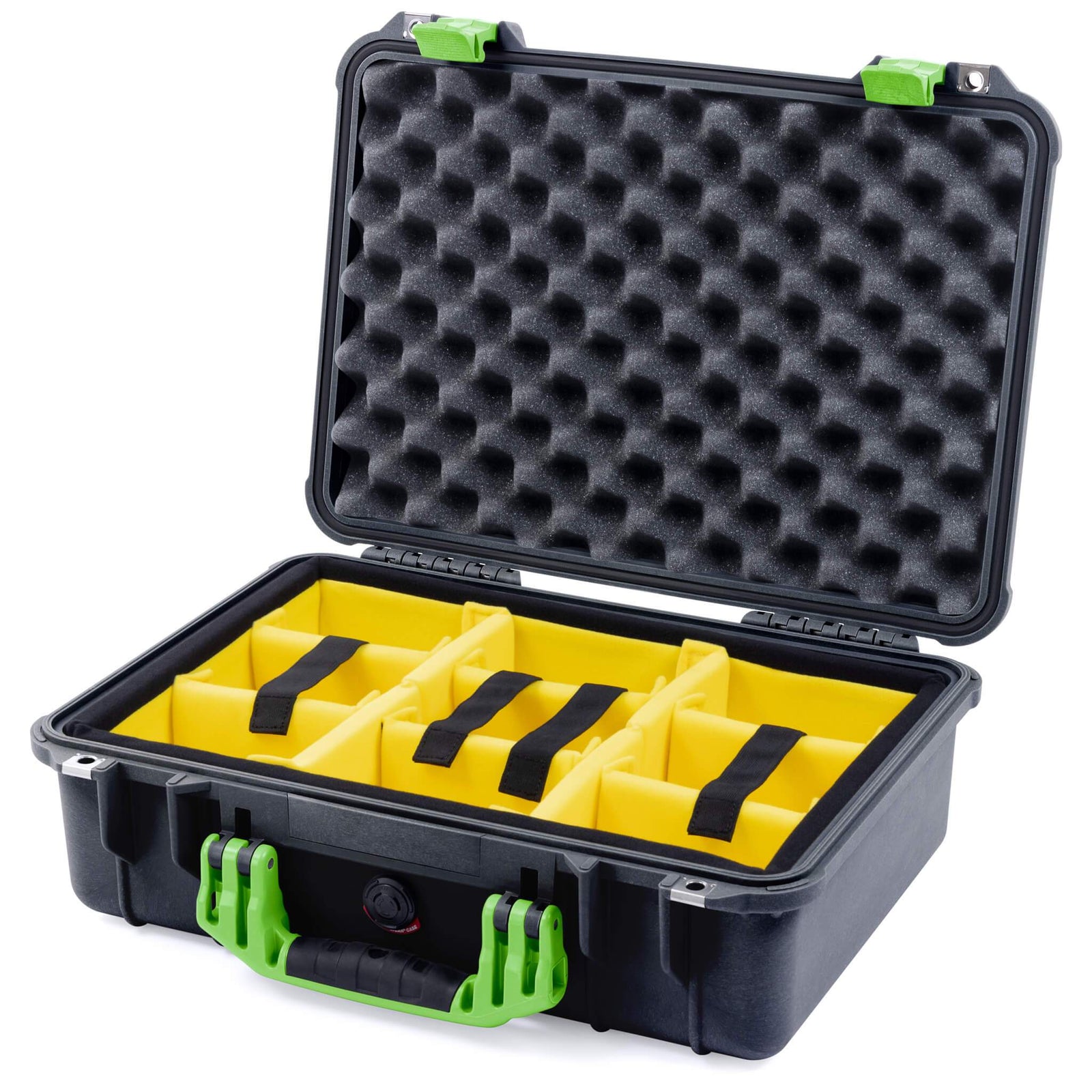 Pelican 1500 Case - Black & Lime Green