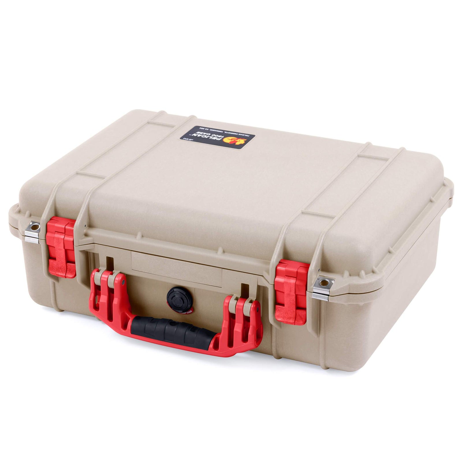 Pelican 1500 Case - Desert Tan & Red