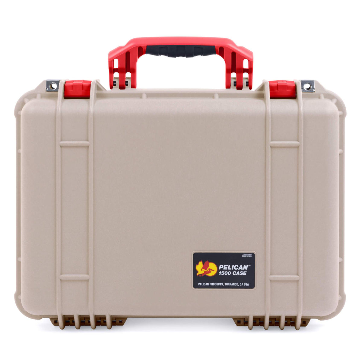 Pelican 1500 Case - Desert Tan &amp; Red