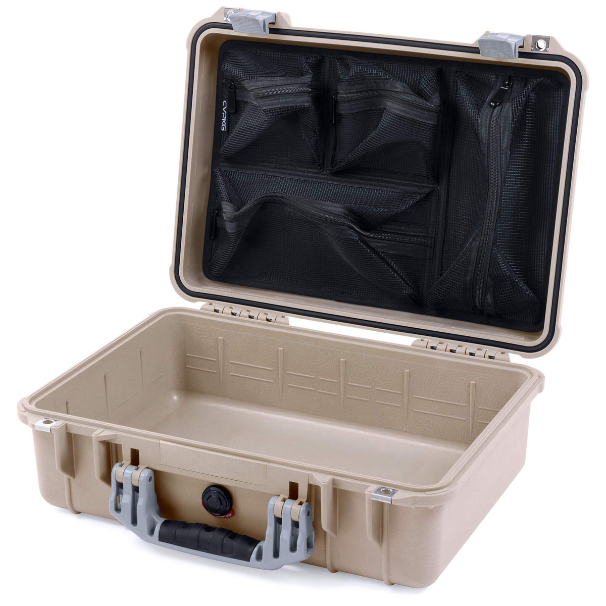 Pelican 1500 Case - Desert Tan &amp; Silver