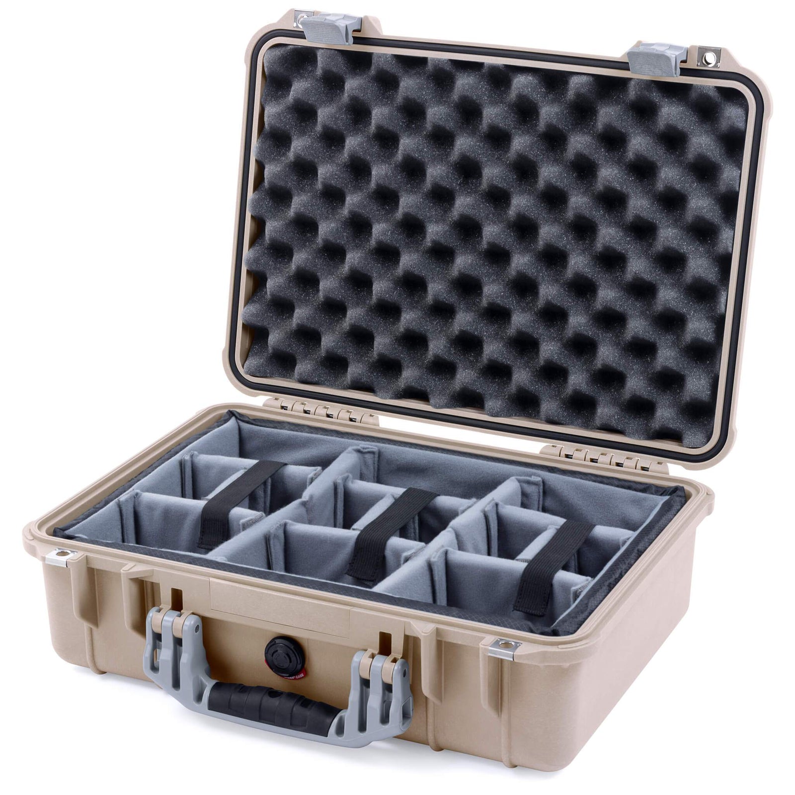 Pelican 1500 Case - Desert Tan & Silver