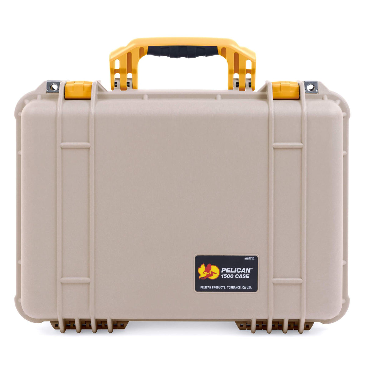 Pelican 1500 Case - Desert Tan &amp; Yellow