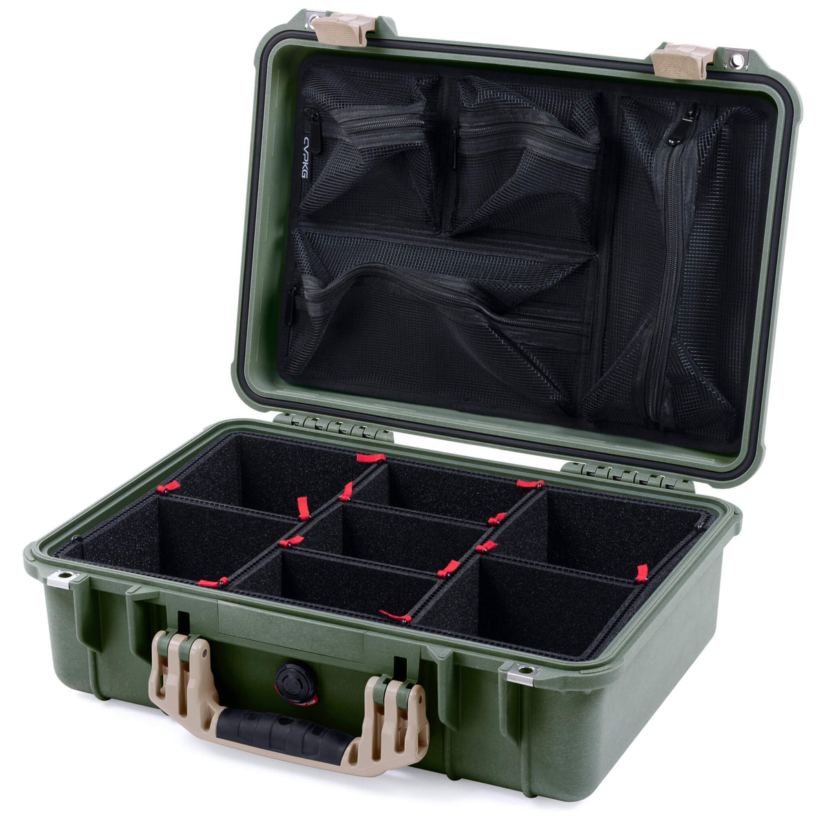 Pelican 1500 Case - OD Green &amp; Desert Tan