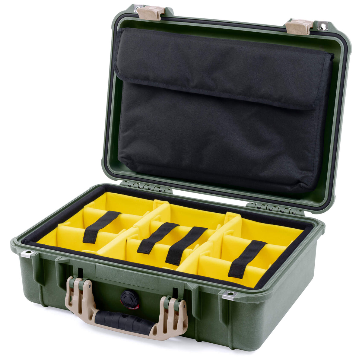 Pelican 1500 Case - OD Green &amp; Desert Tan