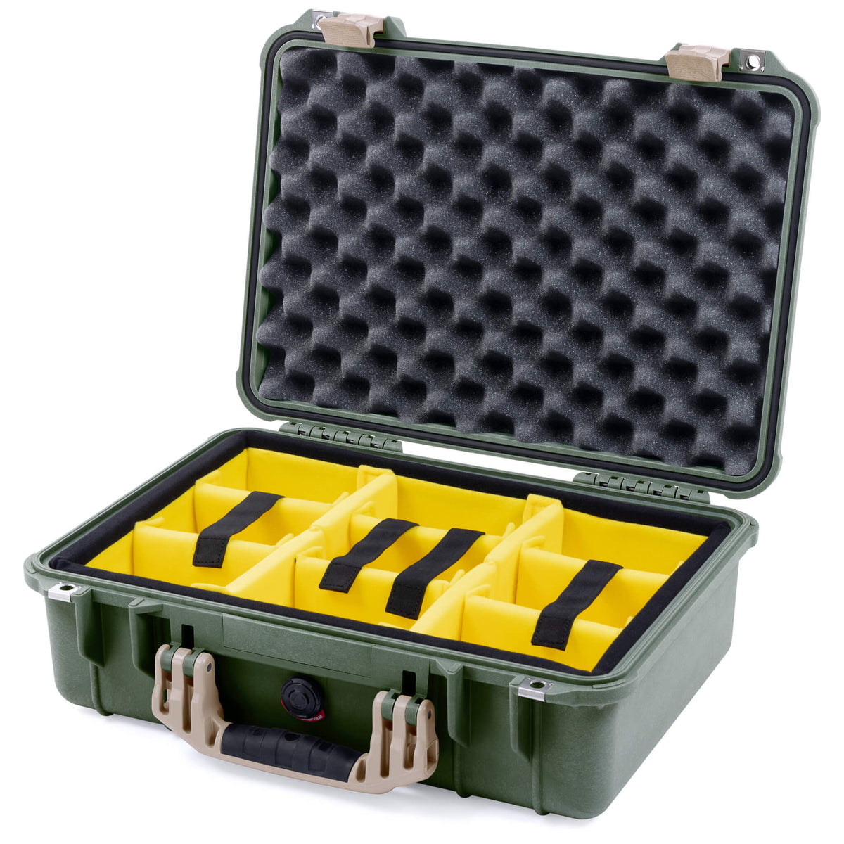 Pelican 1500 Case - OD Green &amp; Desert Tan