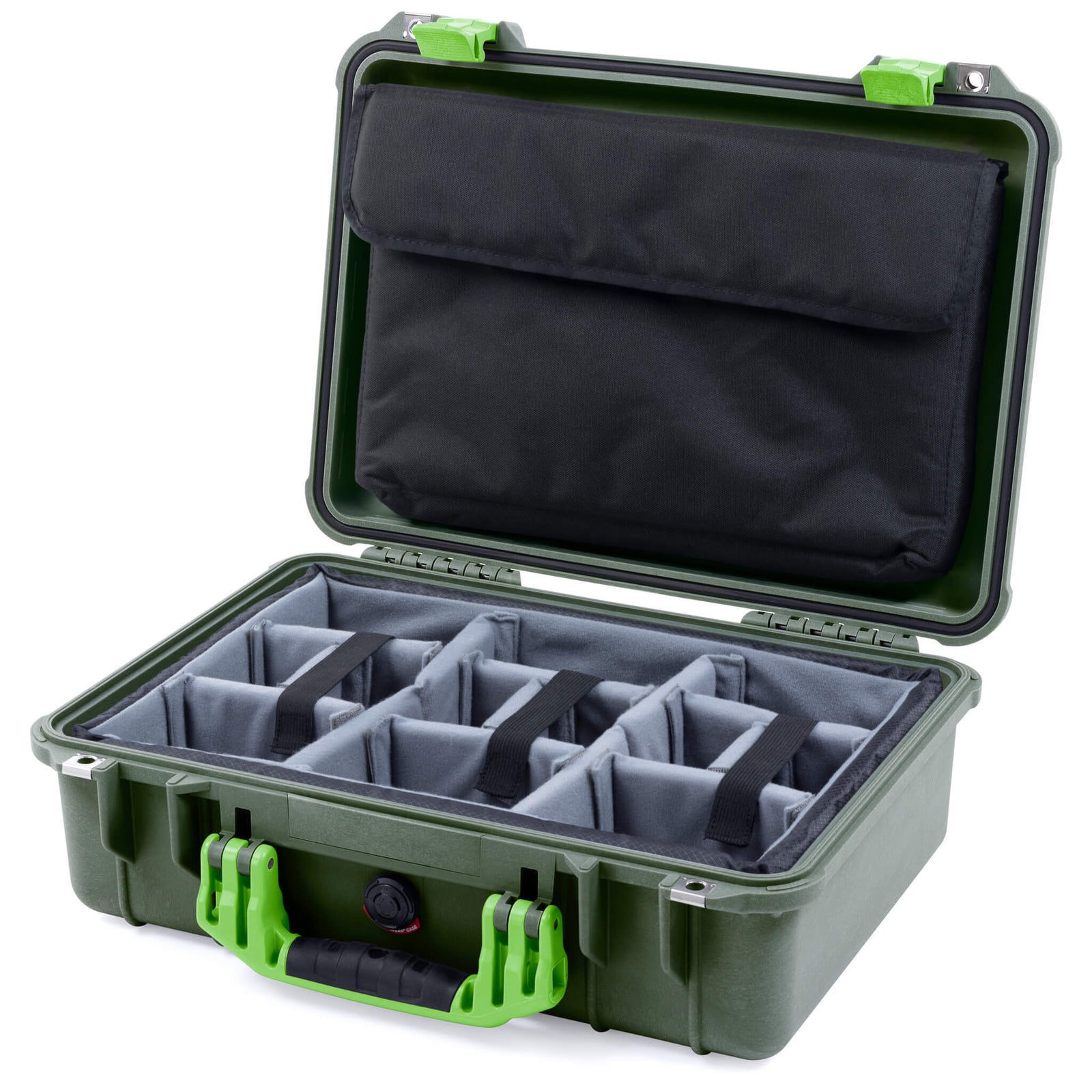 Pelican 1500 Case - OD Green & Lime Green