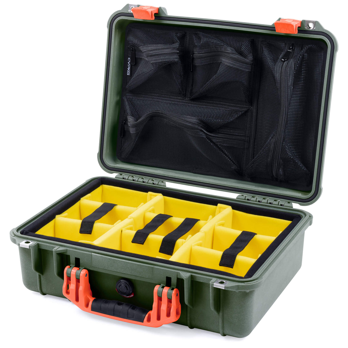 Pelican 1500 Case - OD Green &amp; Orange