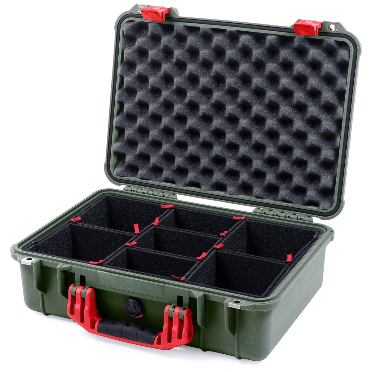 Pelican 1500 Case - OD Green &amp; Red