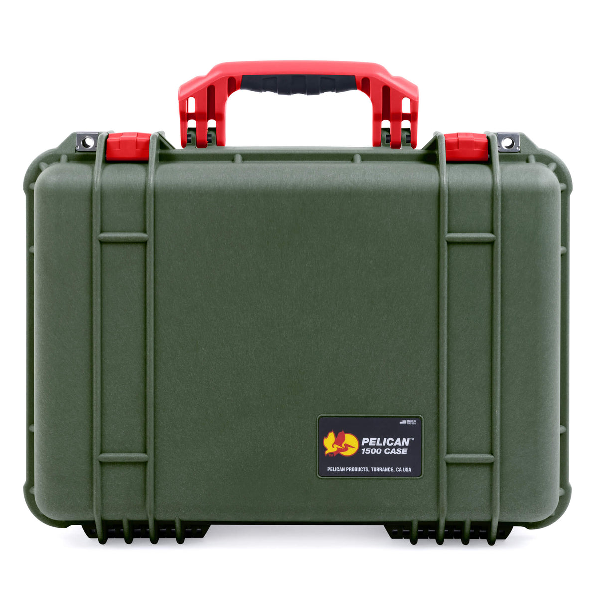 Pelican 1500 Case - OD Green &amp; Red