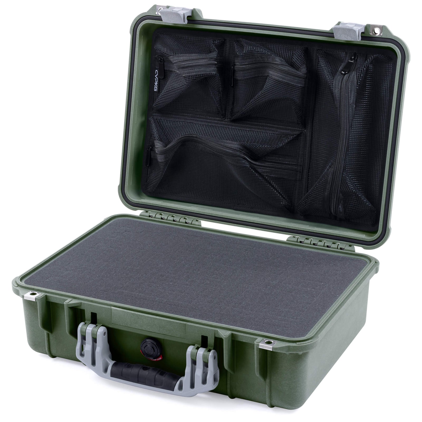 Pelican 1500 Case - OD Green & Silver