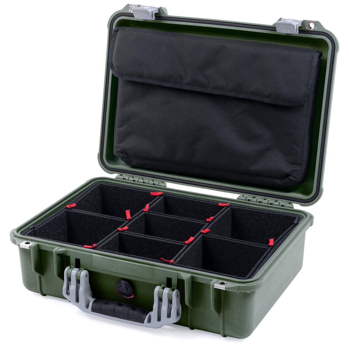 Pelican 1500 Case - OD Green &amp; Silver