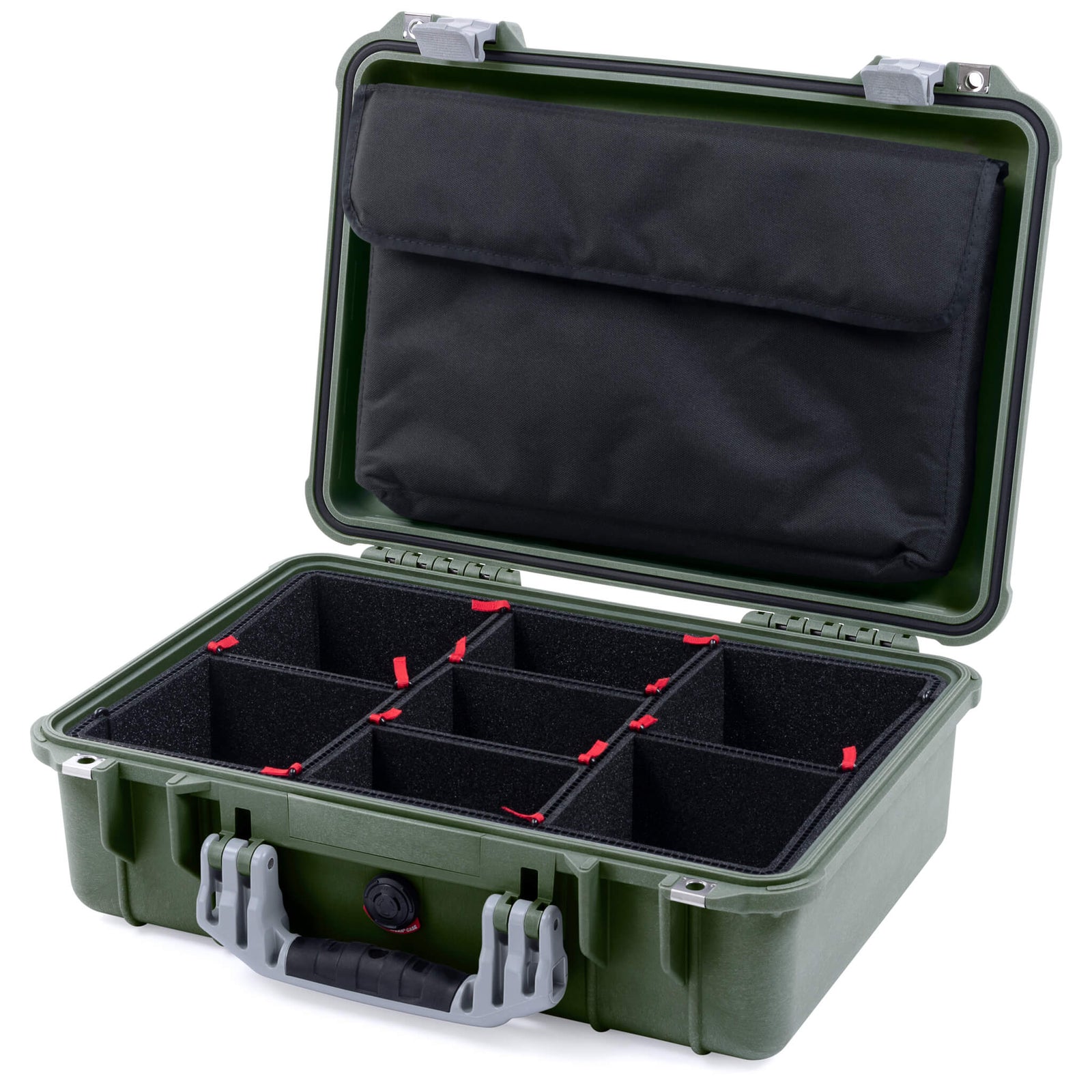 Pelican 1500 Case - OD Green & Silver