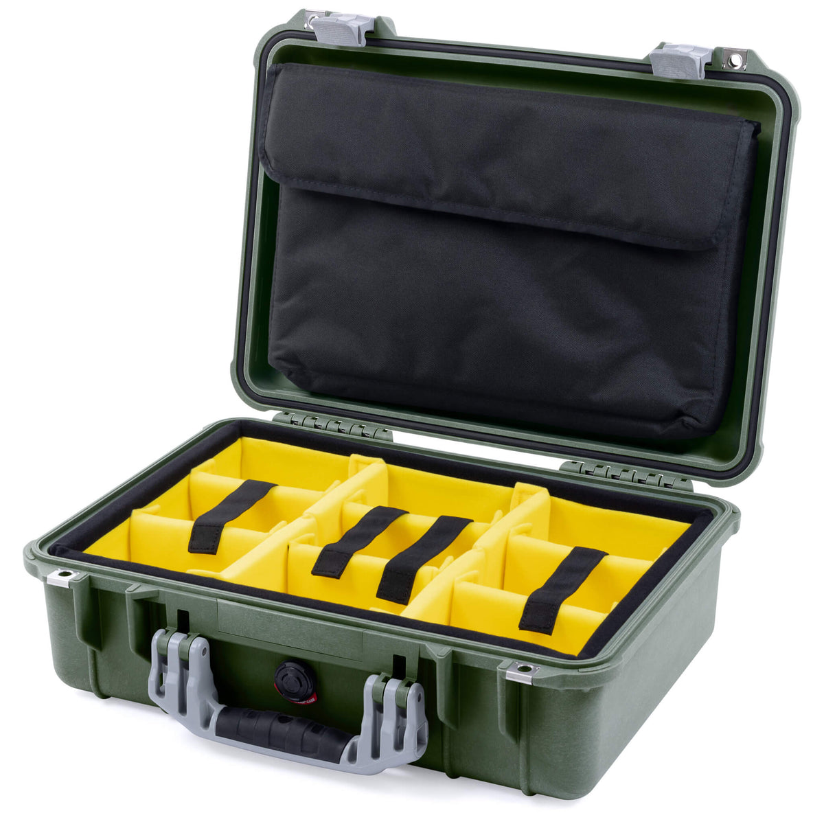 Pelican 1500 Case - OD Green &amp; Silver