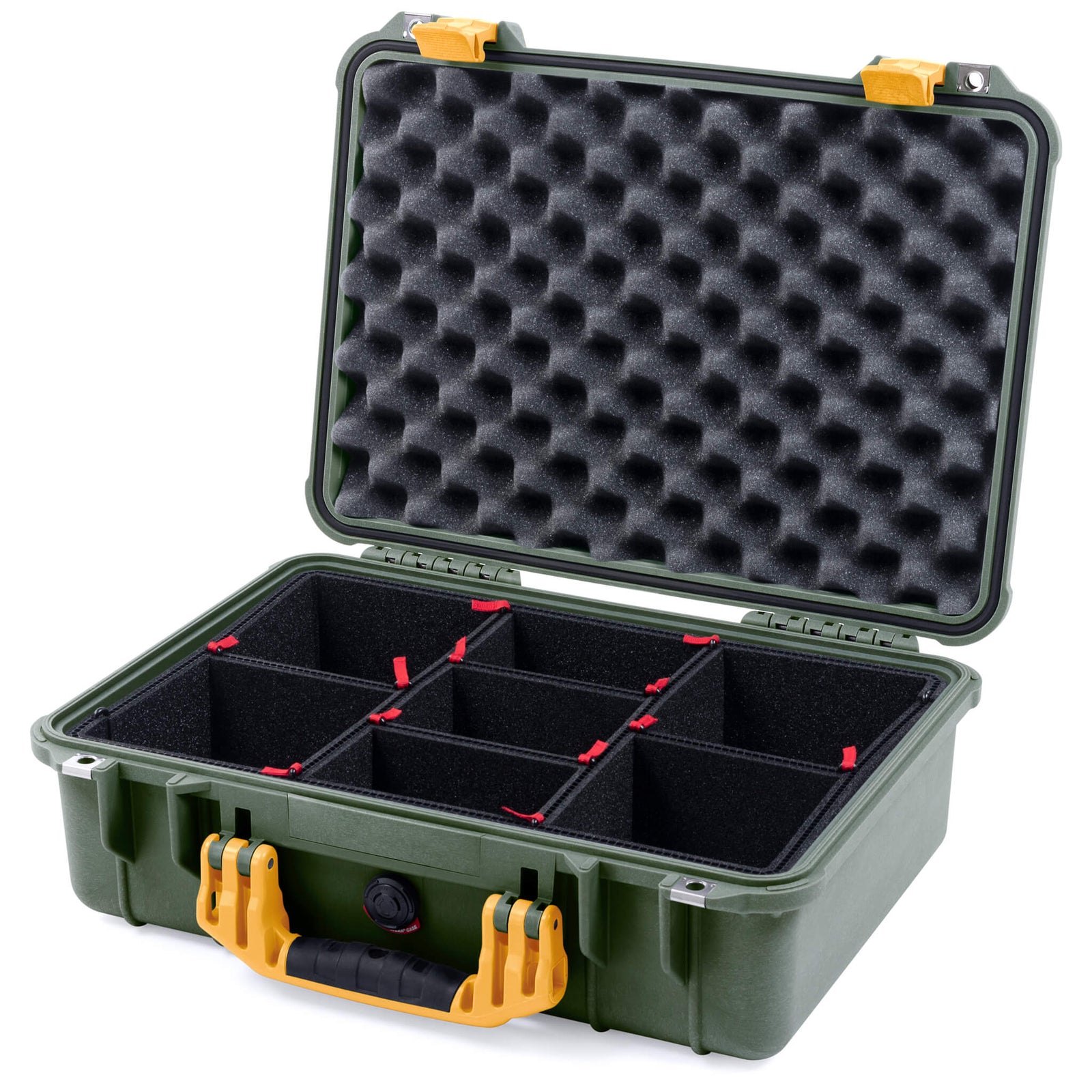 Pelican 1500 Case - OD Green & Yellow