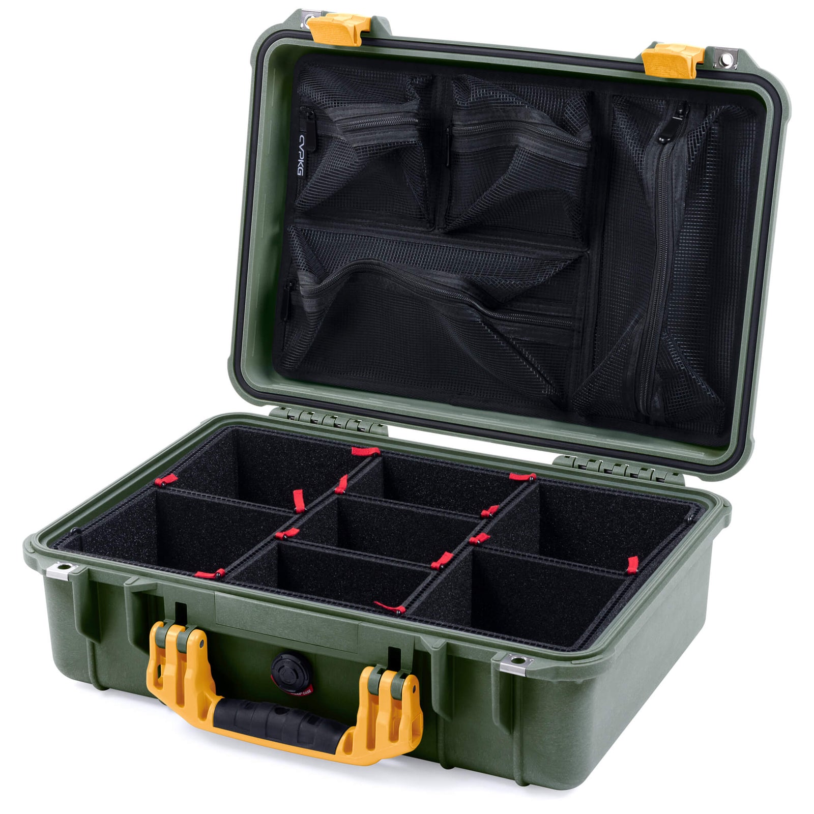 Pelican 1500 Case - OD Green & Yellow