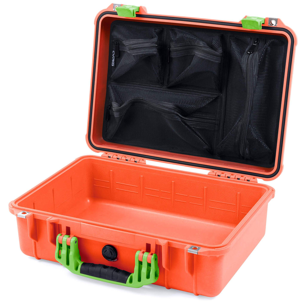 Pelican 1500 Case - Orange &amp; Lime Green
