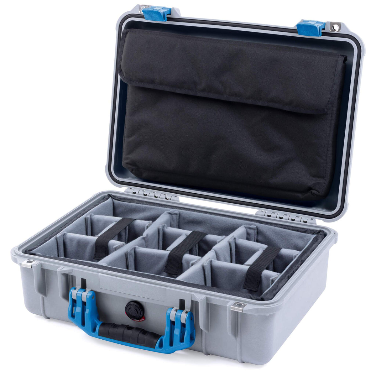 Pelican 1500 Case - Silver &amp; Blue