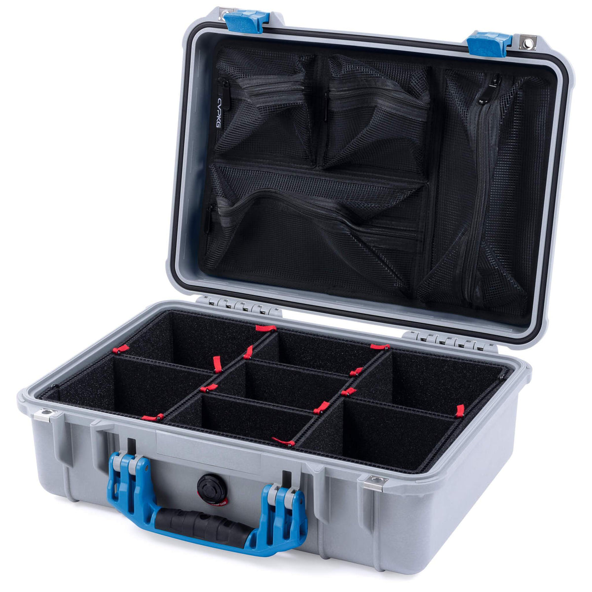 Pelican 1500 Case - Silver &amp; Blue